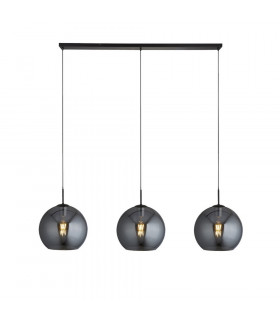 Pendente Amsterdam Acciaio dolce Nero 3 lampadine 37cm