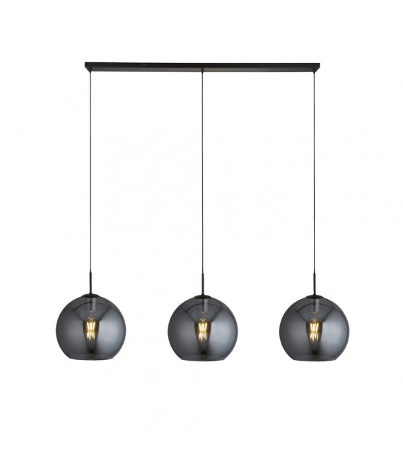 Colgante Amsterdam Acero dulce Negro 3 bombillas 37cm