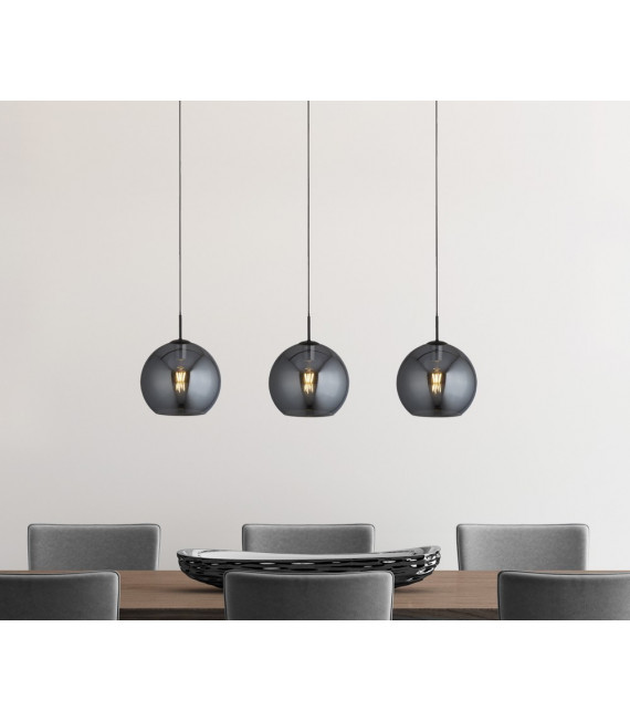 Amsterdam pendant Mild steel Black 3 bulbs 37cm