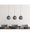 Suspension Amsterdam Acier doux Noir 3 ampoules 37cm