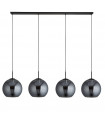 Amsterdam pendant Mild steel Black 4 bulbs 37cm