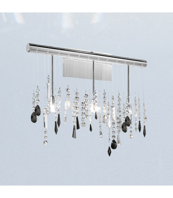 Lampada da parete di design Stretta Chrome 3 lampadine 40cm