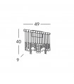 Applique design Stretta Chrome 3 ampoules 40cm