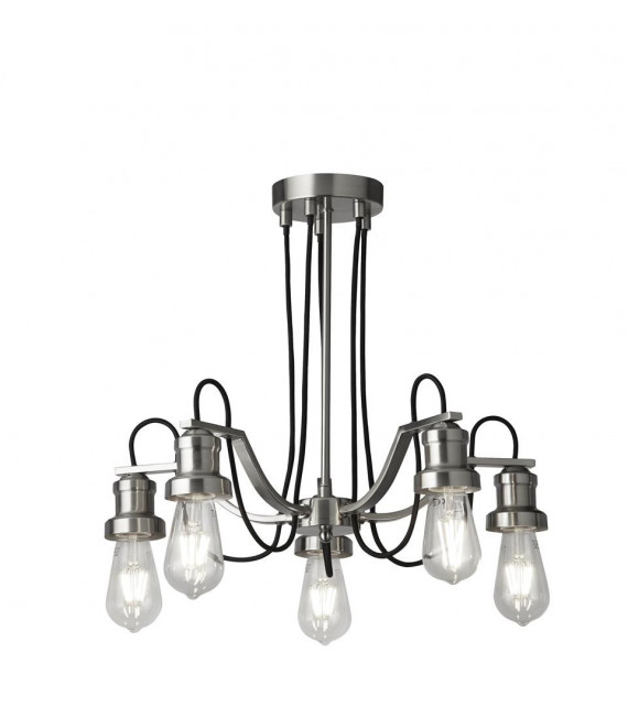 Lámpara colgante Olivia de 5 luces Acero inoxidable, acero dulce Plata satinada