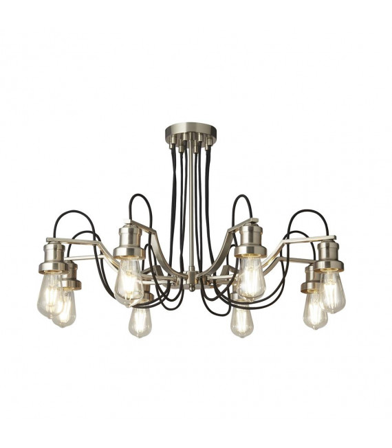 Plafón Olivia de 8 luces Acero inoxidable, acero dulce Plata satinado