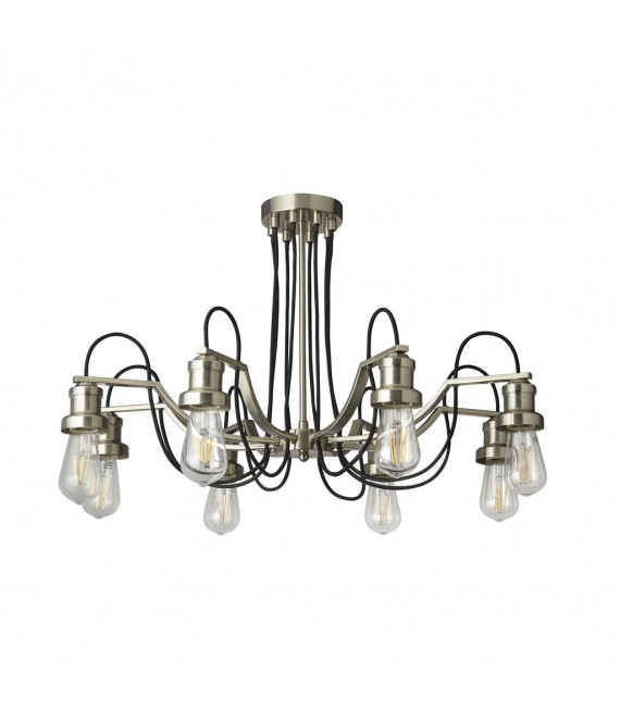 Olivia 8-light ceiling light Stainless steel, mild steel Satin silver