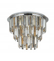 Design ceiling light Clarissa 5 bulbs Glass, mild steel Chrome, grey, amber, Transparent, smoked