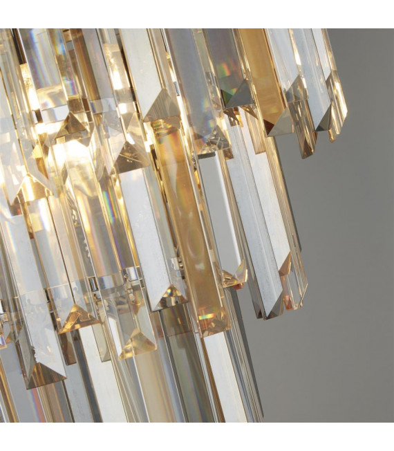 Plafonnier Design Clarissa 5 ampoules Verre,acier doux Chrome,gris,ambre,Transparent,fumé