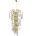 Waterfall pendant light Glass, mild steel Gold 13 bulbs 112cm