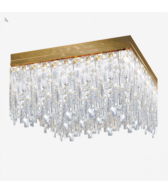 Plafonnier Design Prisma 24 carats d'or 16 ampoules 40cm