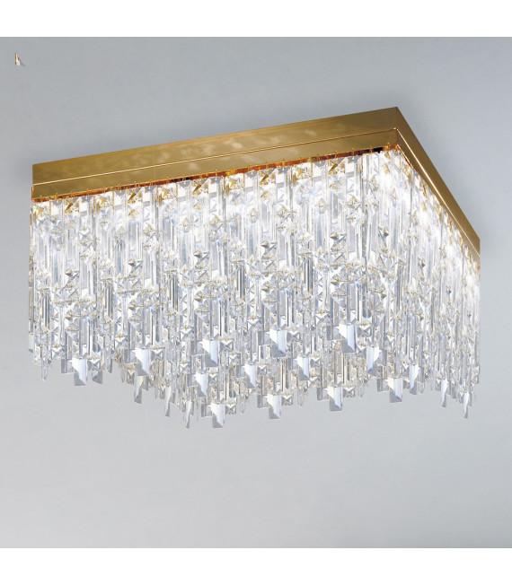 Plafoniera di design Prisma oro 24 carati 16 lampadine 40cm