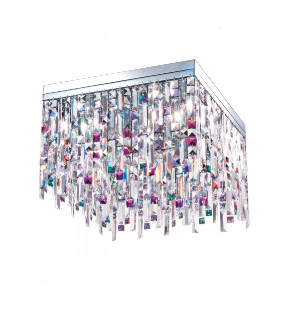 Plafonnier Design Prisma Chrome 16 ampoules 40cm