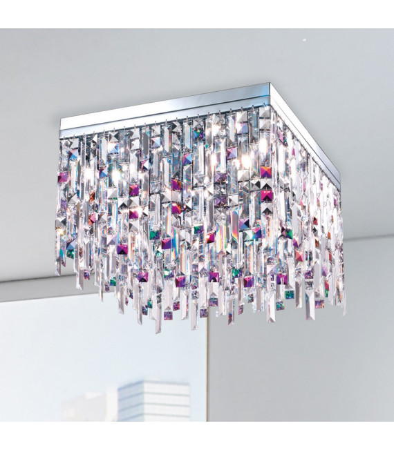 Plafoniera Design Prisma Chrome 16 lampadine 40cm