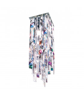 Plafón Diseño Prisma Cromo 1 bombilla 33cm