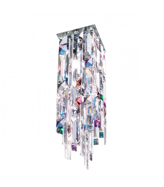 Plafón Diseño Prisma Cromo 1 bombilla 33cm