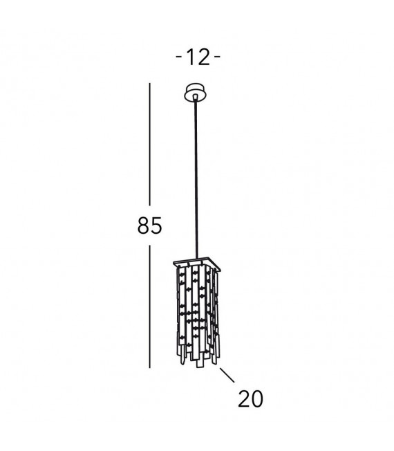 Suspension Prisma 1 ampoule Chrome