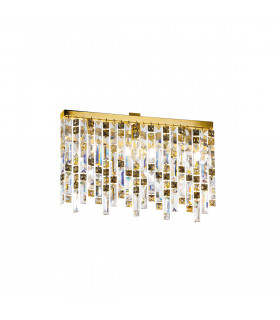 Plafoniera Design Prisma oro 24 carati 3 lampadine 33cm