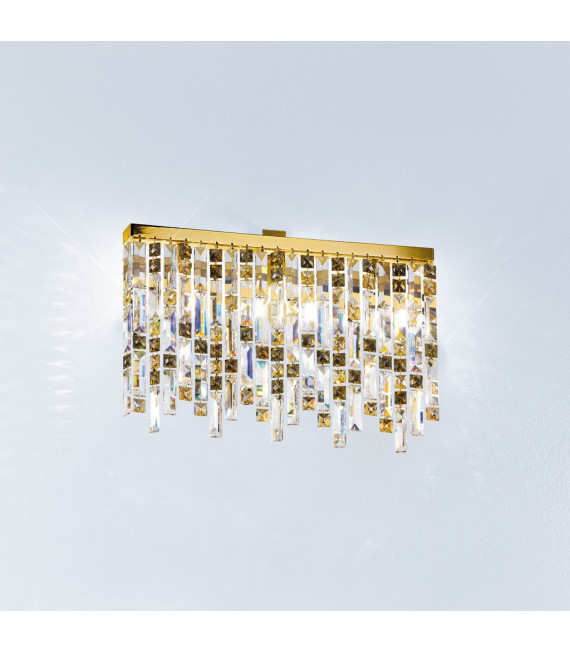 Plafonnier Design Prisma 24 carats d'or 3 ampoules 33cm