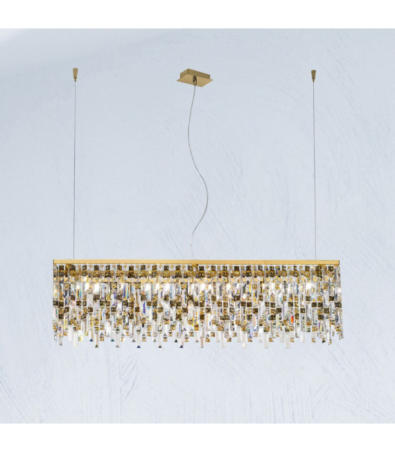 Suspension Prisma 24 carats d'or 10 ampoules 28cm