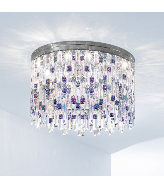 Ceiling light Design Prisma Chrome 12 bulbs 40cm