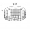 Plafonnier Design Prisma Chrome 12 ampoules 40cm