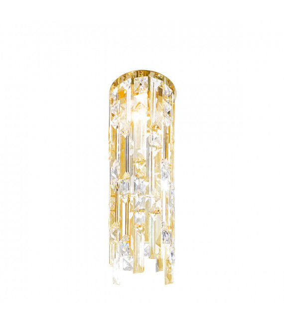 Plafón de diseño Prisma oro 24 kilates 1 bombilla 40cm