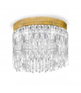 Plafonnier Design Prisma 24 carats d'or 6 ampoules 40cm