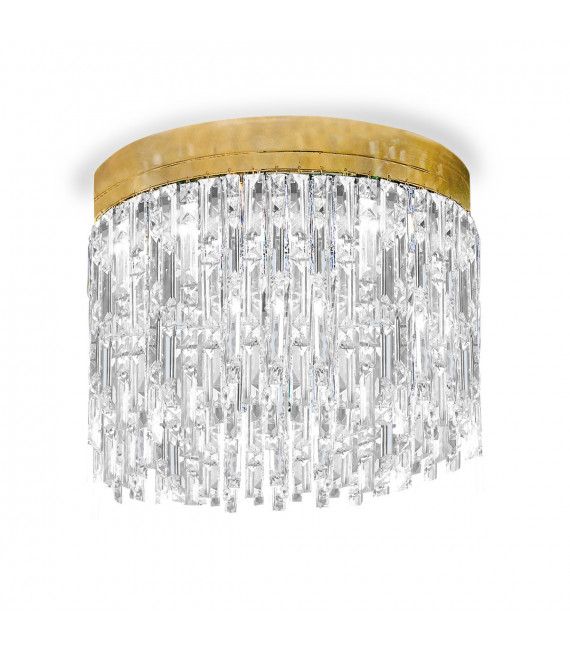 Plafonnier Design Prisma 24 carats d'or 6 ampoules 40cm
