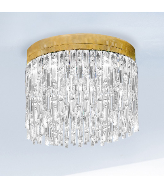 Design-Deckenleuchte Prisma 24 Karat Gold 6-flammig 40cm