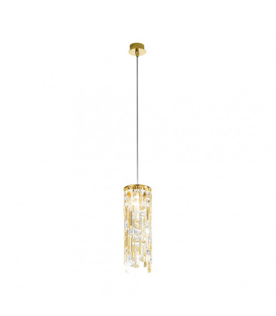 Lámpara colgante Prisma 1 luz Baño de oro de 24 kilates Oro pulido