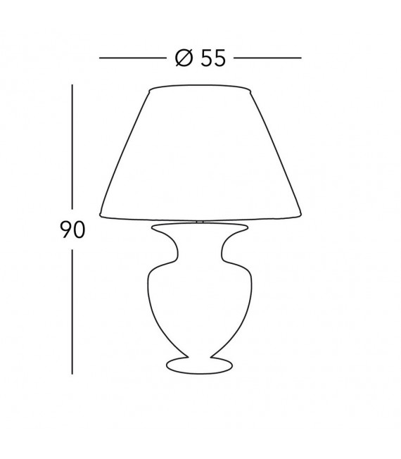 Lampada da tavolo Anfora oro 24 carati 1 lampadina 90cm