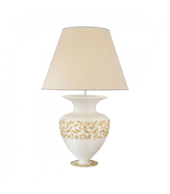 Anfora sobremesa blanco 1 bombilla 65cm