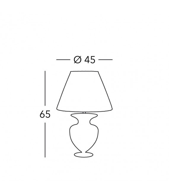 Lampada da tavolo Anfora bianca 1 lampadina 65cm
