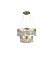 Integrated LED ceiling light Jewel Glass, stainless steel, mild steel Transparent in gold 40 Cm
