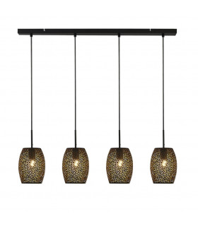 Laser pendant Mild steel Matte black, Gold 4 bulbs 30cm