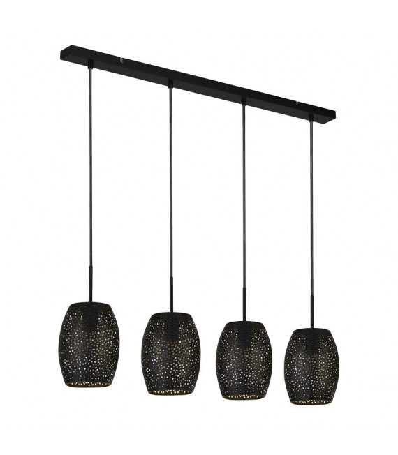 Laser pendant Mild steel Matte black, Gold 4 bulbs 30cm