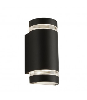 Applique de jardin Sheffield Verre,moulage Aluminium Noir,Transparent 2 ampoules 24cm