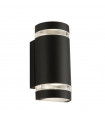 Applique de jardin Sheffield Verre,moulage Aluminium Noir,Transparent 2 ampoules 24cm