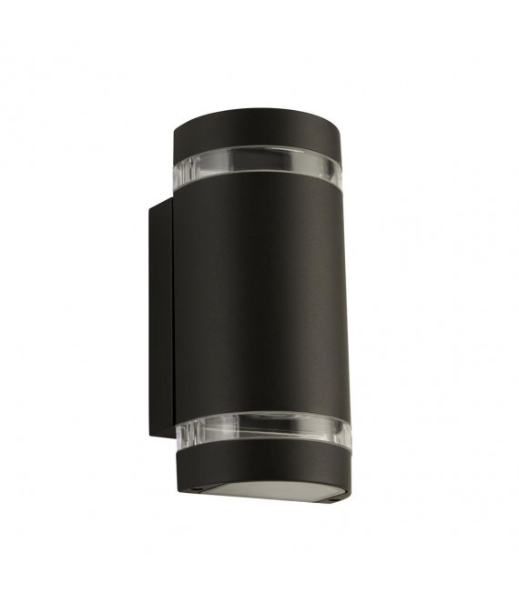 Applique de jardin Sheffield Verre,moulage Aluminium Noir,Transparent 2 ampoules 24cm