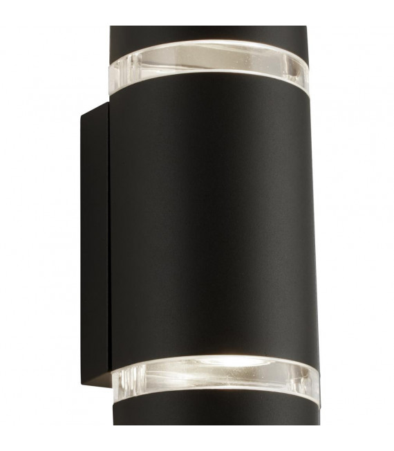 Lampada da giardino Sheffield Glass, modanatura in alluminio nero, trasparente 2 lampadine 24cm