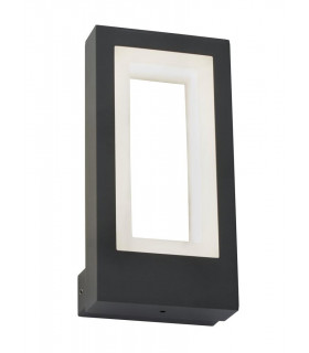 Aplique moderno Berlin Plastic, Aluminio moldura en metal Opal blanco, gris