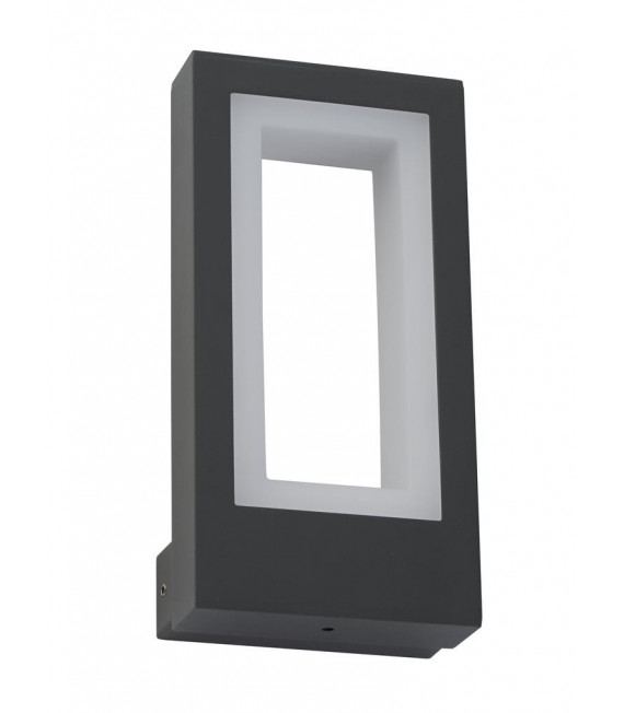 Aplique moderno Berlin Plastic, Aluminio moldura en metal Opal blanco, gris