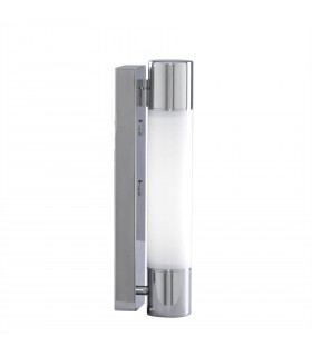 Poplar Polycarbonate bathroom wall light, chrome metal, white 36 Cm
