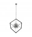 Suspension Stellar Verre,acier doux Chrome,noir,Transparent 6 ampoules 74cm