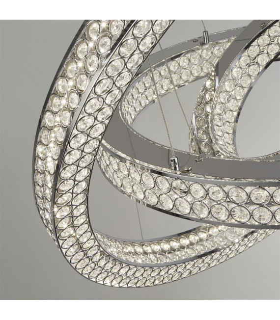 Bands Integrated LED Ceiling Light Glass, Stainless Steel, Mild Steel Chrome, Clear