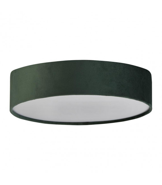 Plafonnier Drum Plastique,velours,acier doux blanc,vert,gel 2 ampoules cm