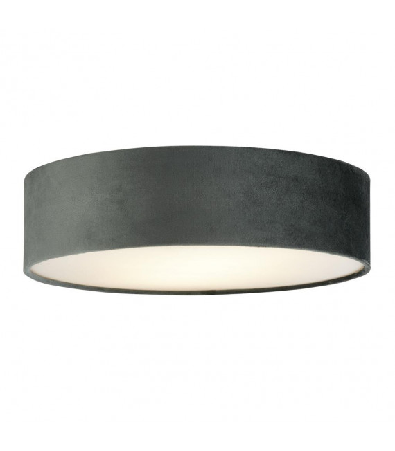 Ceiling light Drum 2 bulbs Plastic, velvet, mild steel white, gray, gel
