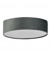 Ceiling light Drum 2 bulbs Plastic, velvet, mild steel white, gray, gel