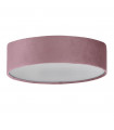 Plafonnier Drum 2 ampoules Plastique,velours,acier doux blanc,rose,gel
