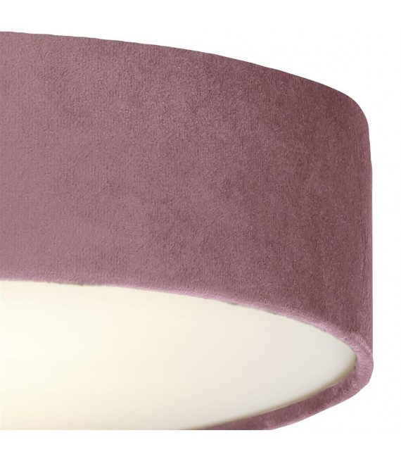 Plafón Drum 2 bombillas Plástico, terciopelo, acero dulce blanco, rosa, gel